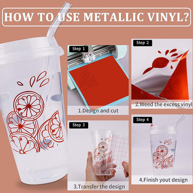 Matte Matallic Adhesive Vinyl Bundle - 12" x 12" 9 Pack (9 Assorted Colors)