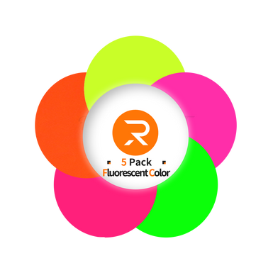 HTV Vinyl Bundle - 12"x10" 5 Pack(5 Assorted Fluorescent Colors)