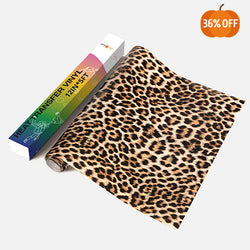 UK-Leopard Heat Transfer Vinyl Rolls - 12" x 5ft (4 Colors)