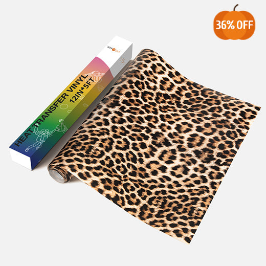 UK-Leopard Heat Transfer Vinyl Rolls - 12" x 5ft (4 Colors)