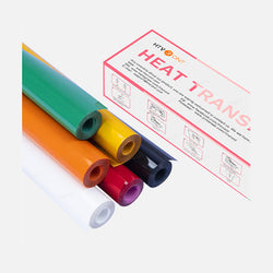 UK-Heat Transfer Vinyl Bundle - 12"x5 Ft (6 Assorted Colors）