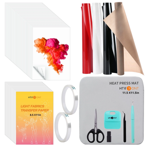 HTVRONT Heat Transfer Vinyl&Sublimation Paper Bundle for Heat Press Machine