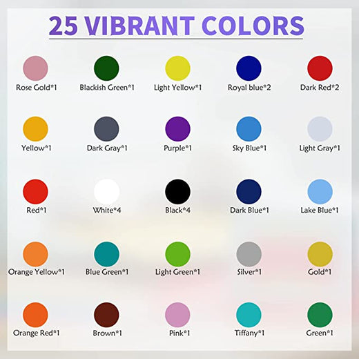 Heat Transfer Vinyl Bundle - 12"x10" 36 Packs（25 Assorted Colors）