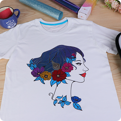 UK-Glitter Heat Transfer Vinyl Roll - 10"x5 Ft (8 Colors)