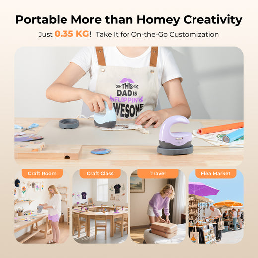 HTVRONT H1 Mini Heat Press Machine, Small & Portable