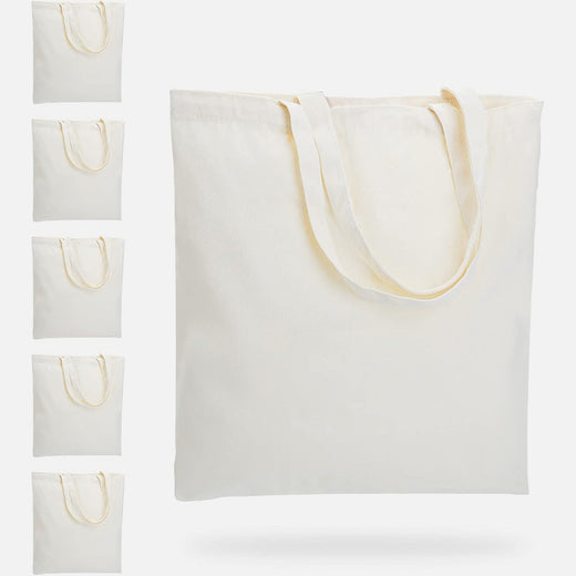 UK-6 Pack Sublimation Canvas Tote Bag Blank - 15"Wx16"H