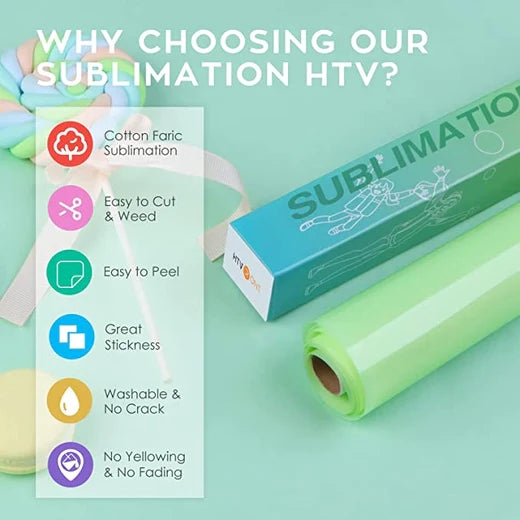 UK-Clear Sublimation HTV for Light Fabric - 12" X 5FT