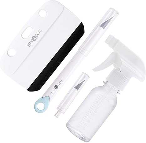 HTVRONT Window Film Kit - 4 Pcs Window Privacy Film Installation Tools, Easy to Apply Glass & Car Windows Tint Kit, Includes Felt Squeegee, Detachable Knife & 1 Extra Blade, 100ML Spray Bottle