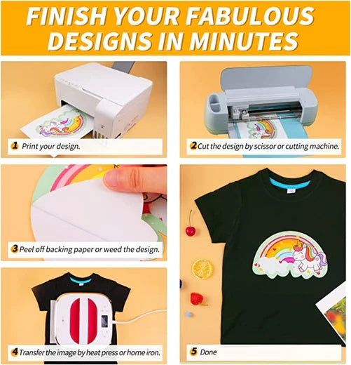 UK-Heat Transfer Paper for Dark Fabric - 8.5" X 11" 6 Pack