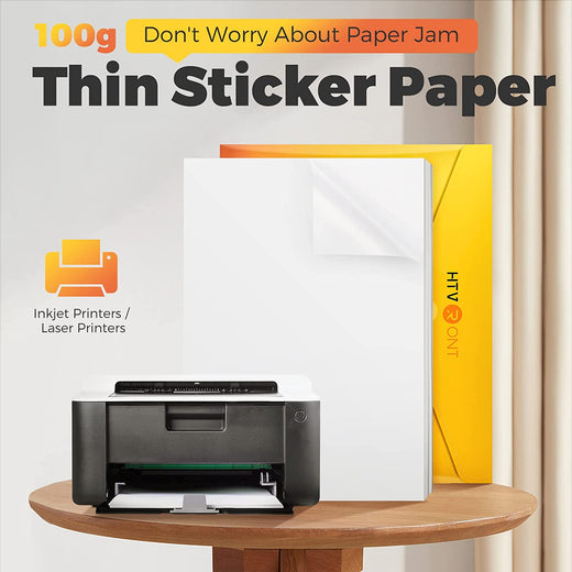 UK-Glossy Printable Vinyl Sticker Paper 100 Sheets Waterproof  - 8.5"X 11"