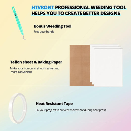 UK-Heat Press Accessories Bundle for Easy Craft - 52 Pcs(included Heat Press Mat 11.5*11.5in+PTFE Teflon Sheet 12*10in)