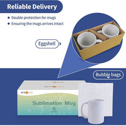 UK-Sublimation Mugs Blank 11 oz - 6 Pack Tazas Para Sublimacion