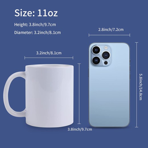 UK-Sublimation Mugs Blank 11 oz - 6 Pack Tazas Para Sublimacion