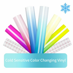 HTVRONT 6 Colors-12" x 10" Sheets Color Changing Vinyl Permanent Adhesive w/ 2 Transfer Tape Sheets Sensitive