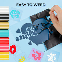 HTVRONT Heat Transfer Vinyl Roll -12" x 4FT Turquoise HTV Vinyl for T-Shirts, Turquoise Iron on Vinyl for All Cutting Machines