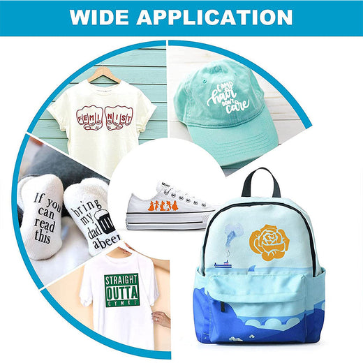 UK-Heat Transfer Vinyl Bundle - 12"x5 Ft (6 Assorted Colors）