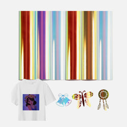 UK-Holographic Heat Transfer Vinyl Bundle- 12×10in 6 Sheets