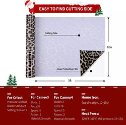 UK-Leopard Heat Transfer Vinyl Rolls - 12" x 5ft (4 Colors)