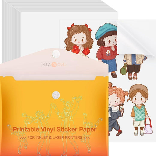 UK-Glossy Printable Vinyl Sticker Paper 100 Sheets Waterproof  - 8.5"X 11"