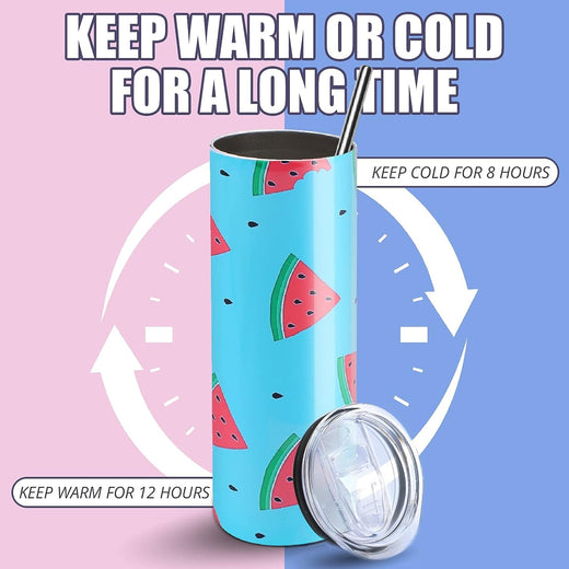 UK-Sublimation Tumbler Blank with Sublimation Paper -  Skinny Straight - 20 OZ（ 4 Pack）