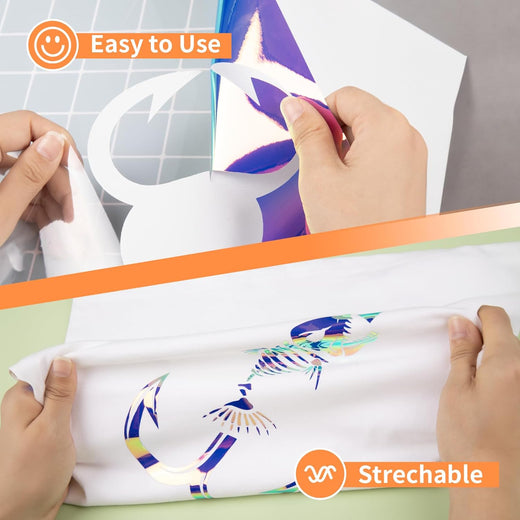 UK-Holographic Heat Transfer Vinyl Bundle- 12×10in 6 Sheets