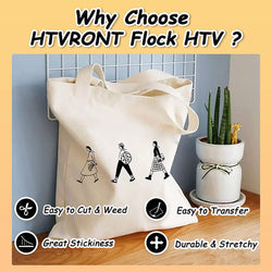 UK-Flock HTV Heat Transfer Vinyl-12" x 6FT（2 colors）