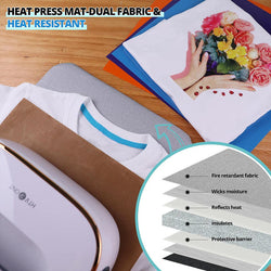 UK-Heat Press Accessories Bundle for Easy Craft - 52 Pcs(included Heat Press Mat 11.5*11.5in+PTFE Teflon Sheet 12*10in)
