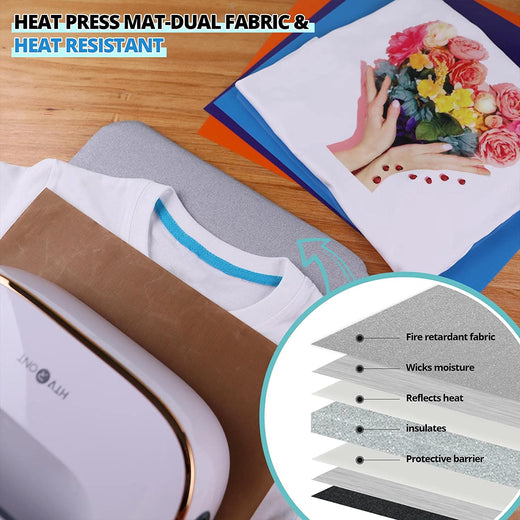 UK-Heat Press Accessories Bundle for Easy Craft - 52 Pcs(included Heat Press Mat 11.5*11.5in+PTFE Teflon Sheet 12*10in)