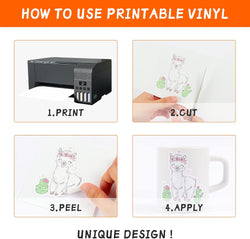 HTVRONT Printable Vinyl for Inkjet Printer & Laser Printer, 15 Pcs Glossy Sticker Paper & Printers a4, Waterproof & Dry Quickly Printable Vinyl Sticker Paper for HP, Epson and other Printer, 216x280mm