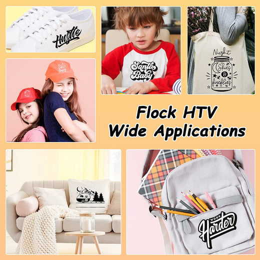 UK-Flock HTV Heat Transfer Vinyl-12" x 6FT（2 colors）