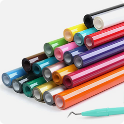 UK-Heat Transfer Vinyl Bundle - 12'' x 3 FT (20 Colors)