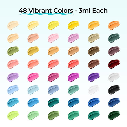 UK-[LOKLiK iPaint]48 Colors Acrylic Paint Set (3ml each) *1