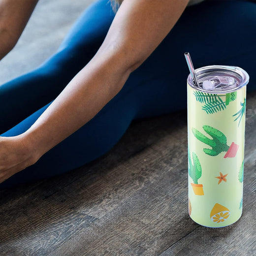 UK-Sublimation Tumbler Blank with Sublimation Paper -  Skinny Straight - 20 OZ（ 4 Pack）