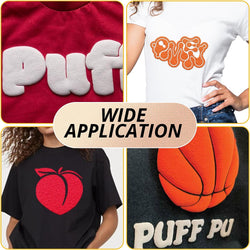 UK-3D Puff Vinyl Heat Transfer - 10" x 6ft Puff HTV Vinyl Roll for T Shirts