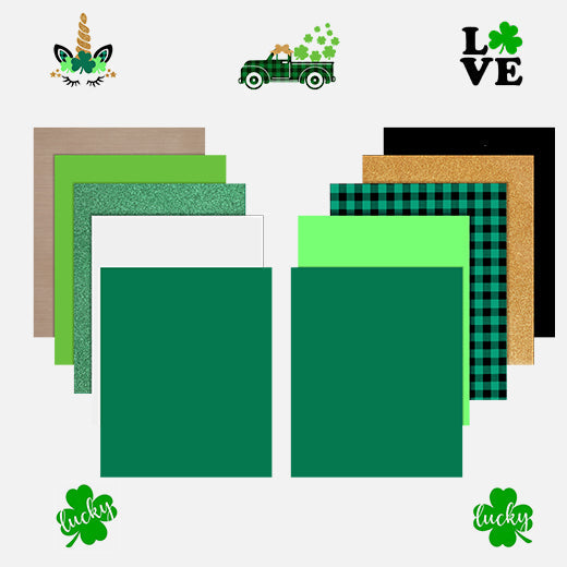 UK-St. Patrick's Day Heat Transfer Vinyl Bundle - 12"x 10" 10 Sheets
