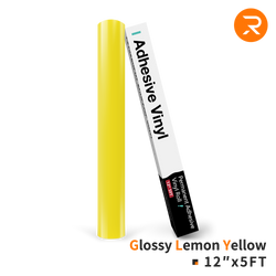 Permanent Adhesive Vinyl Roll - 12"x5 Ft  Glossy Lemon Yellow