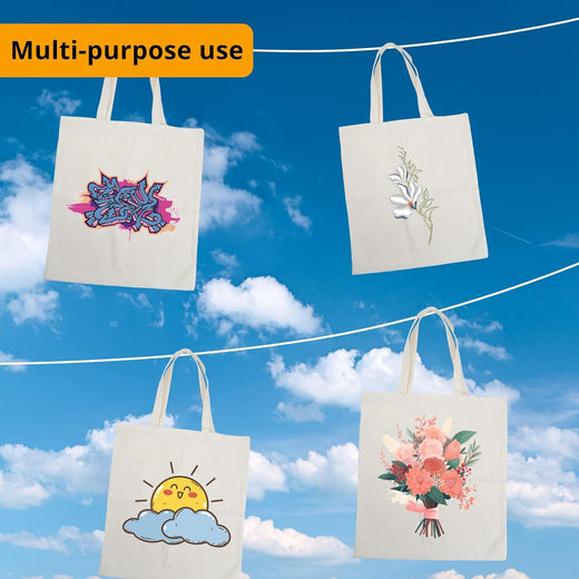 UK-6 Pack Sublimation Canvas Tote Bag Blank - 15"Wx16"H