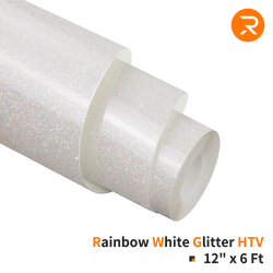 UK-Rainbow Glitter Heat Transfer Vinyl Roll for Sublimation - 12"x6 Ft (2 Colors)