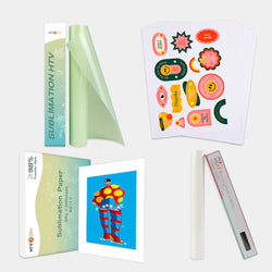 UK-[Sublimation Kit] 200 Sheets Sublimation Paper & Sublimation HTV & Sticker Paper Bundle