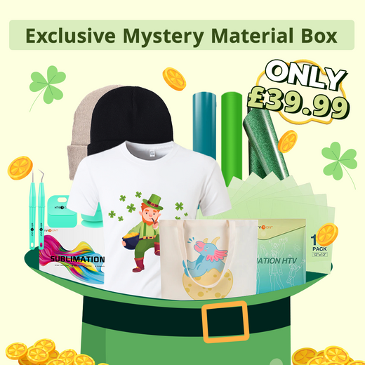 UK-Exclusive Mystery Material Box - Sublimation Blanks & Heat Transfer Vinyl & Sublimation Paper Bundle