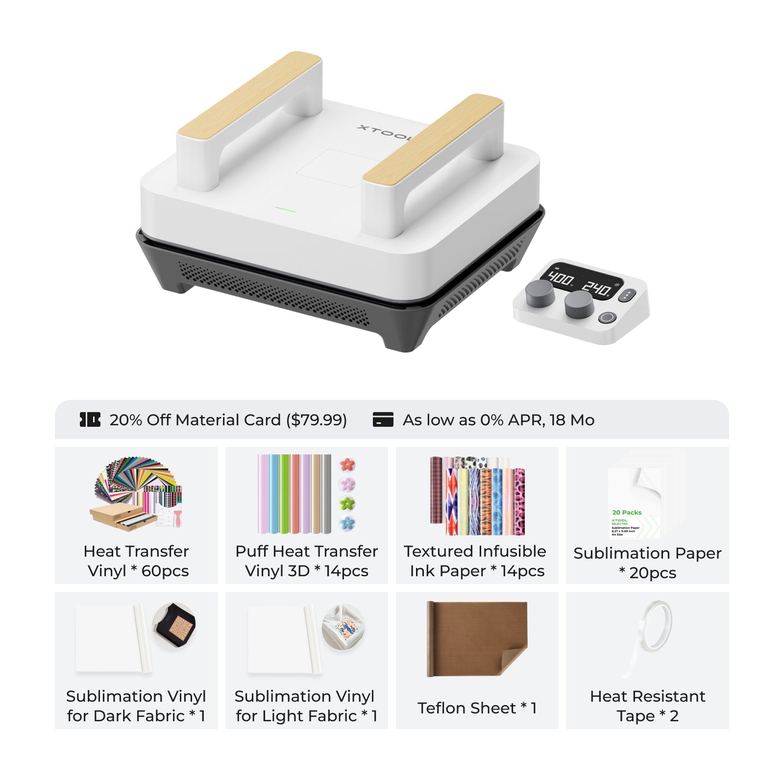 xTool Heat Press Machine for T-shirts, HTV, Sublimation and DTF Transfers