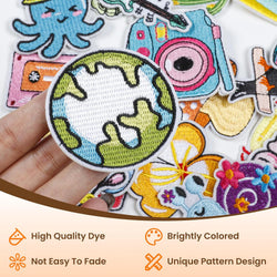 UK-20 Pack Embroidered Iron-On Repair Patches for Clothes