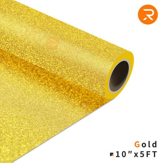 UK-Glitter Heat Transfer Vinyl Roll - 10"x5 Ft (8 Colors)