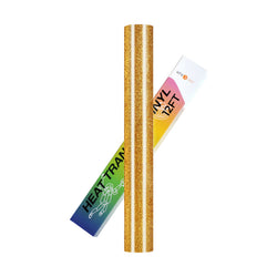 HTVRONT Gold Glitter HTV - 12" X 12FT Glitter Heat Transfer Vinyl, Easy to Cut & Weed Glitter Iron on Vinyl for T-shirts - Gold Glitter HTV Vinyl for All Cutting Machine