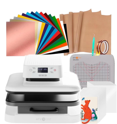 HTVRONT 1500W 15"x15" Automatic Heat Press Machine Bundle