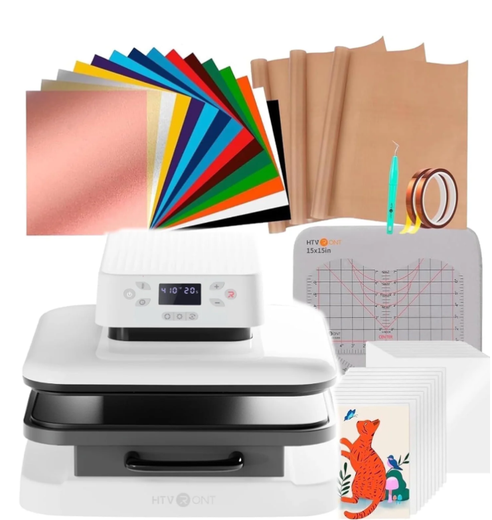 HTVRONT 1500W 15"x15" Automatic Heat Press Machine Bundle