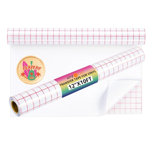 HTVRONT Transfer Tape for Vinyl - 12" x 10 FT w/Red
