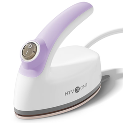 HTVRONT Mini Iron for Crafts - Mini Craft Iron 1.5m One-Piece Cord, Small Iron Craft Iron Quick & Even Heat for Perler Beads, Hats, HTV, Sewing (Purple & Bule)