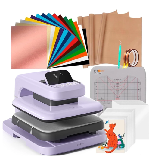 HTVRONT Automatic Heat Press 2 + HTVRONT Automat Heat Press Accessories Kit
