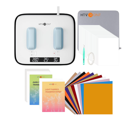 HTVRONT Heat Press Machine for T-Shirts with 52 Pcs Accessories-Portable Heat Press with Supplies for Sublimation and HTV Vinyl Shirt